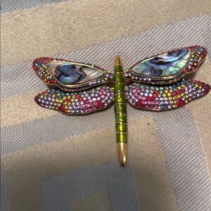 Joan Rivers Multicolored Dragonfly Brooch